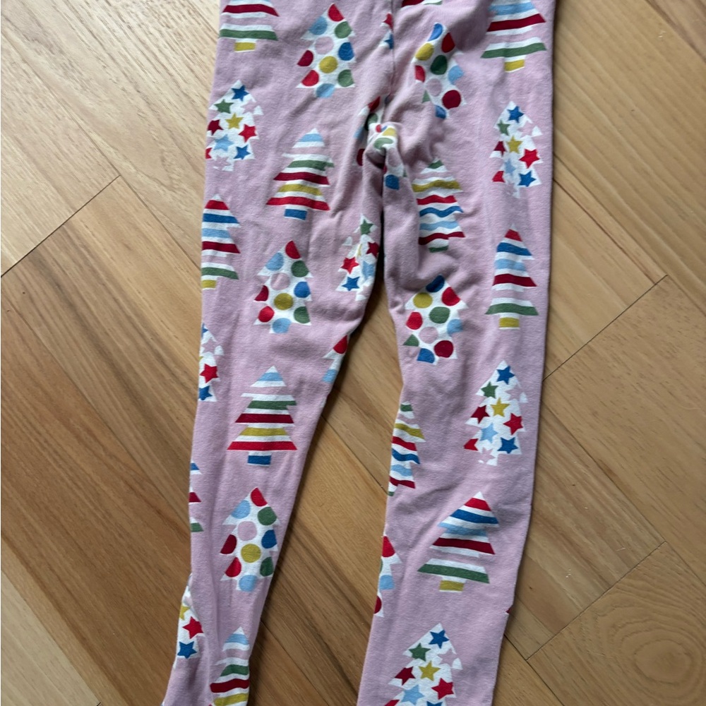 Mini Boden Pink Festive Tree Leggings